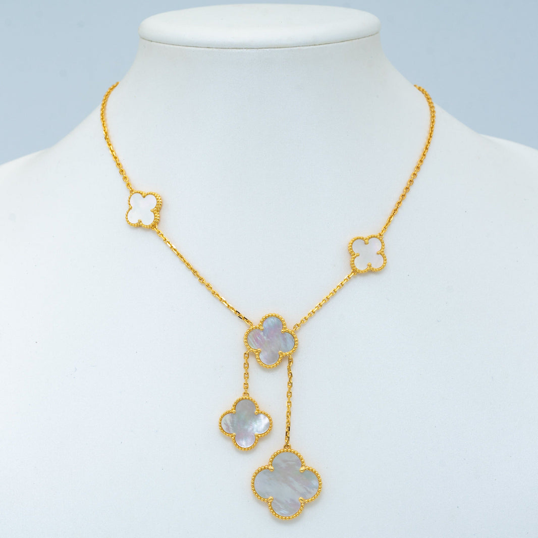 [LUXE NOBLE]CLOVER MOTHER OF PEARL NECKLACE 6 MOTIF