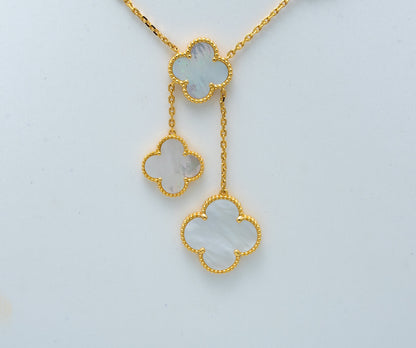 [LUXE NOBLE]CLOVER MOTHER OF PEARL NECKLACE 6 MOTIF