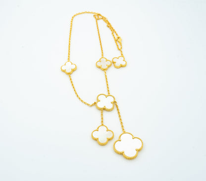 [LUXE NOBLE]CLOVER MOTHER OF PEARL NECKLACE 6 MOTIF