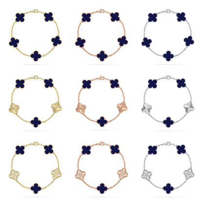 [LUXE NOBLE]CLOVER 5 MOTIF LAPIS LAZULI BRACELET COLLECTION