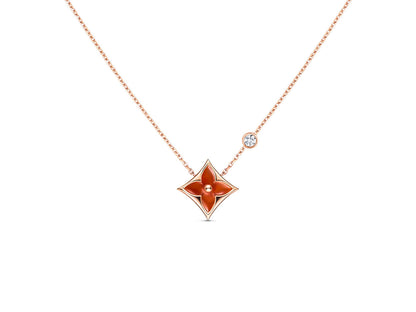 [LUXE NOBLE]STAR NECKLACE PINK GOLD 1 DIAMOND