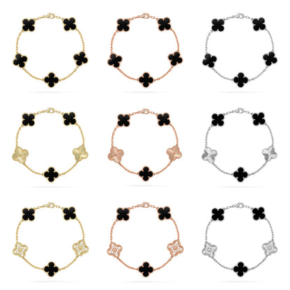 [LUXE NOBLE] CLOVER 5 MOTIF ONYXS BRACELET COLLECTION