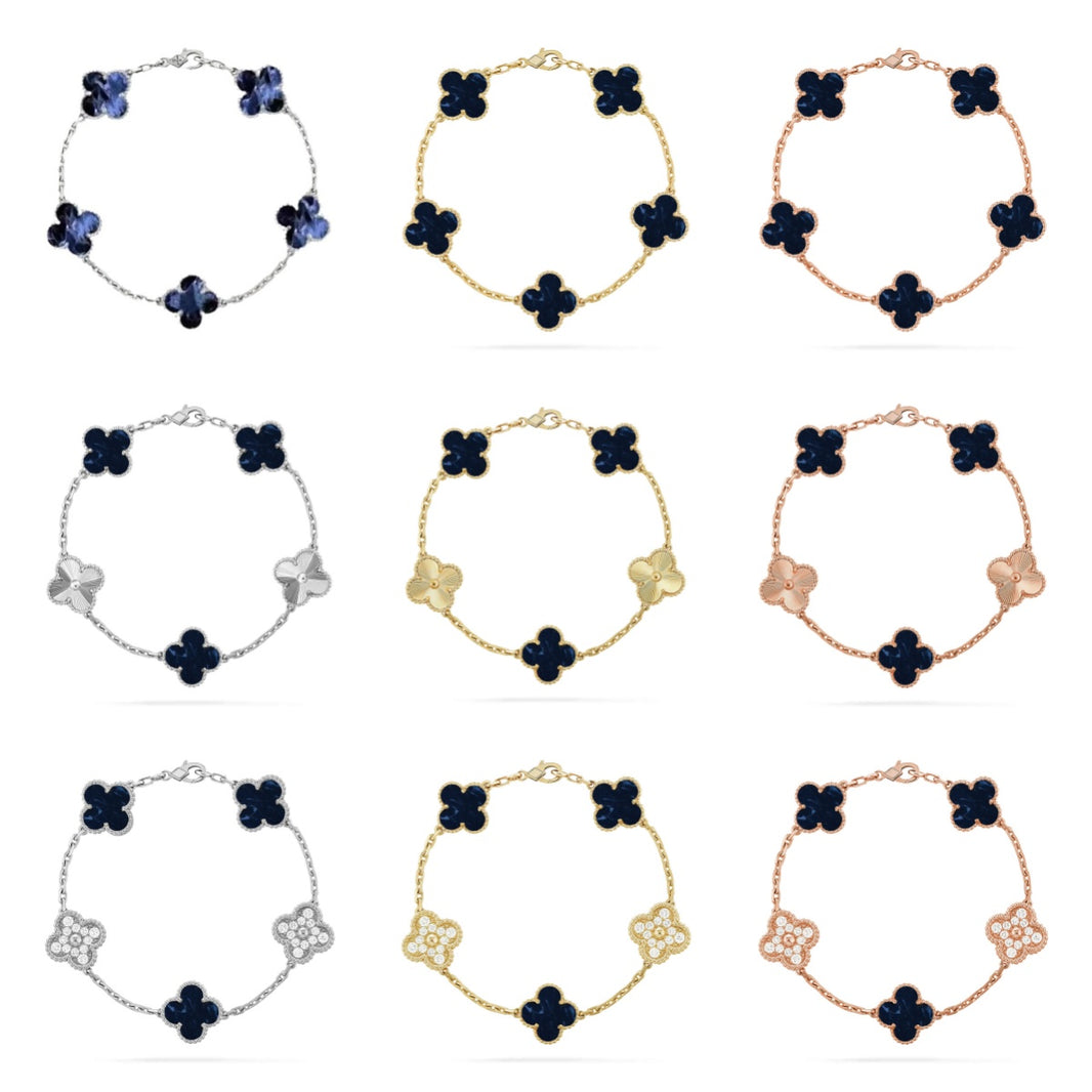 [LUXE NOBLE]CLOVER 5 MOTIF PIETERSITE BRACELET COLLECTION