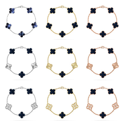 [LUXE NOBLE]CLOVER 5 MOTIF PIETERSITE BRACELET COLLECTION