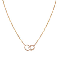 [LUXE NOBLE]LOVE NECKLACE DOUBLE RING PINK GOLD