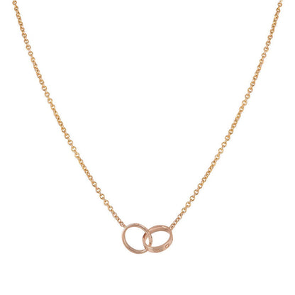 [LUXE NOBLE]LOVE NECKLACE DOUBLE RING PINK GOLD