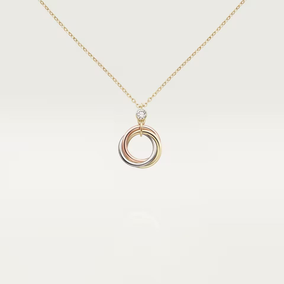 [Luxe Jewelry]TRINITY  NECKLACE 1 DIAMOND