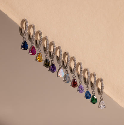 Pavé-Geburtsstein-Tropfen-Huggies