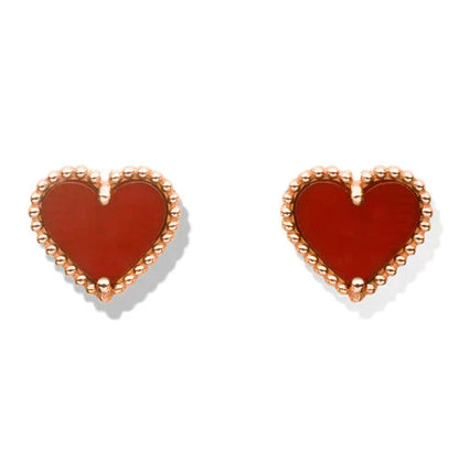 [LUXE NOBLE]HEART CARNELIAN STUD EARRINGS