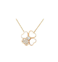 [LUXE NOBLE] CLOVER MOP DIAMOND ROSE GOLD NECKLACE