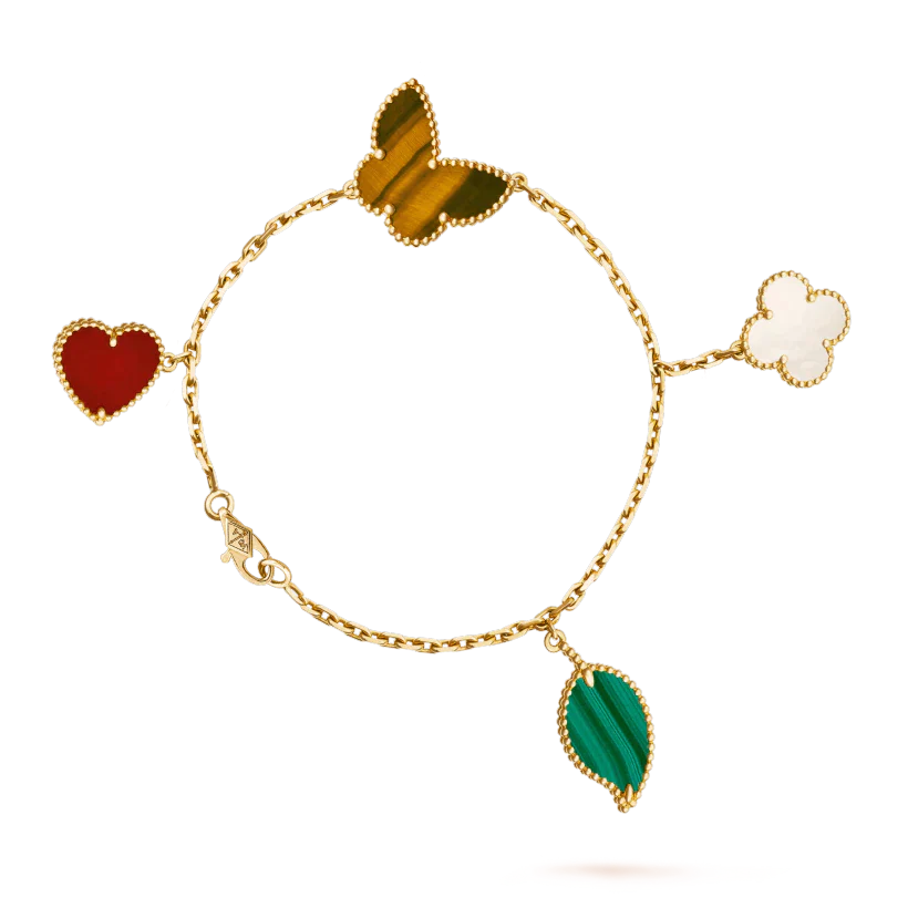 [LUXE NOBLE]LUCKY SPRING 5 MOTIF GOLD BRACELET