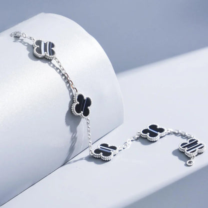 [LUXE NOBLE] CLOVER 5 MOTIF PULSAR STONE BRACELET COLLECTION