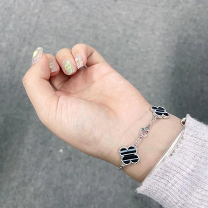 [LUXE NOBLE] CLOVER 5 MOTIF PULSAR STONE BRACELET COLLECTION