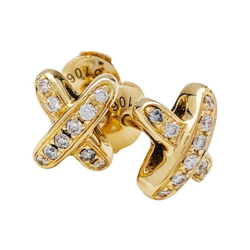 [LUXE NOBLE]JEUX DE GOLD DIAMOND EARRINGS