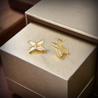 [LUXE NOBLE] JEUX DE WHITE POP GOLD DIAMOND EARRINGS