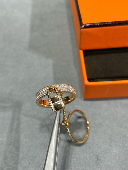 [LUXE NOBLE]HM KELLY CLOCHETTE DOUBLE RING IN  WITH DIAMONDS