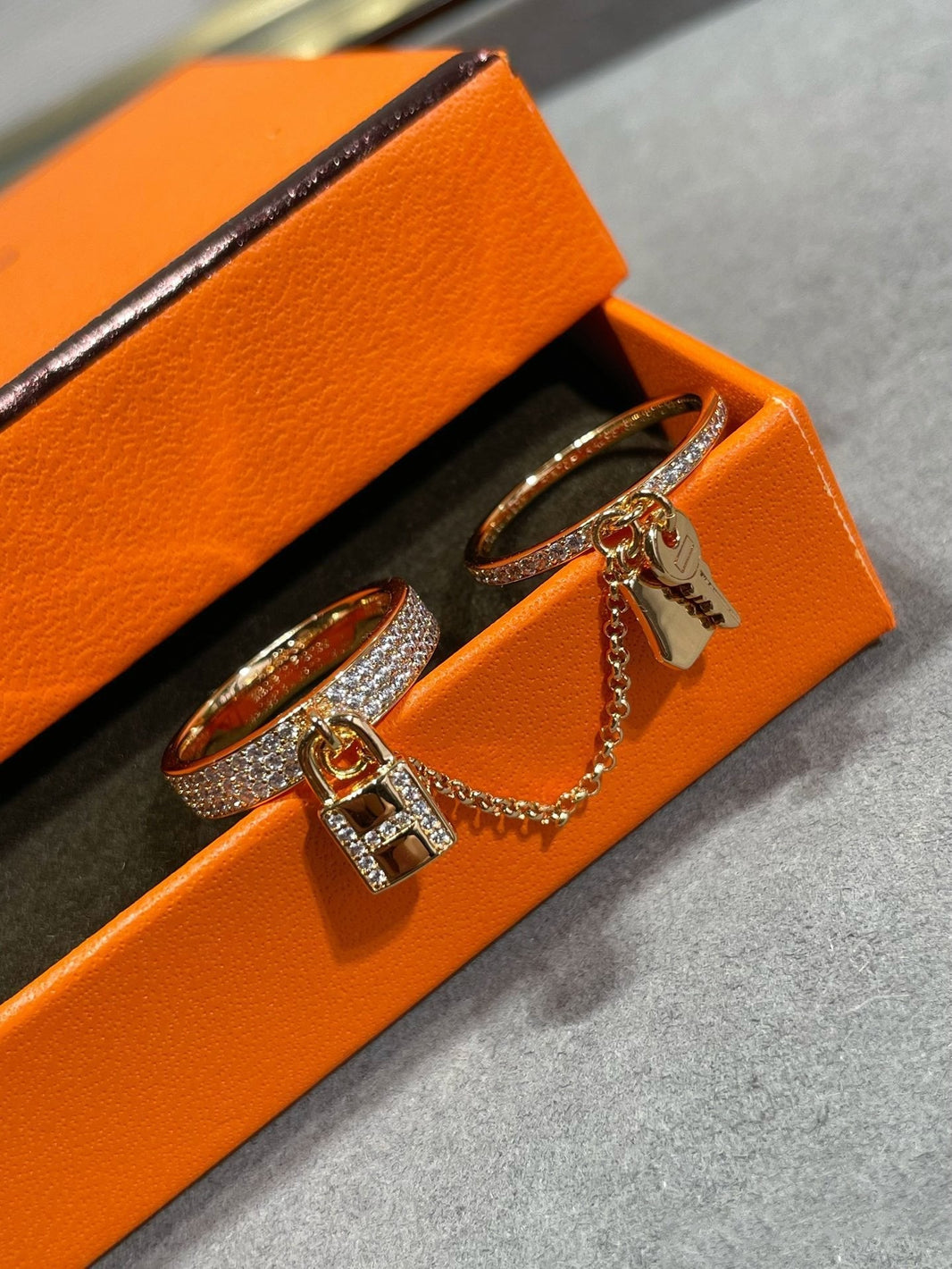 [LUXE NOBLE]HM KELLY CLOCHETTE DOUBLE RING IN  WITH DIAMONDS