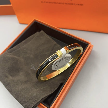 [LUXE NOBLE]CLASSIC HM CLIC BLACK 8MM ENAMEL BRACELET