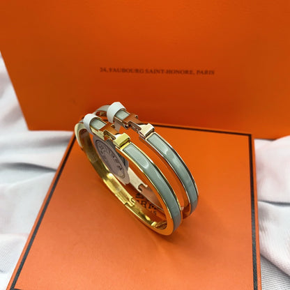 [LUXE NOBLE]CLASSIC HM CLIC GREEN 8MM ENAMEL BRACELET