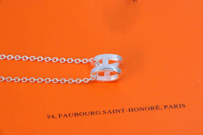 [LUXE NOBLE]HM NECKLACE H LETTER OVAL SERIES