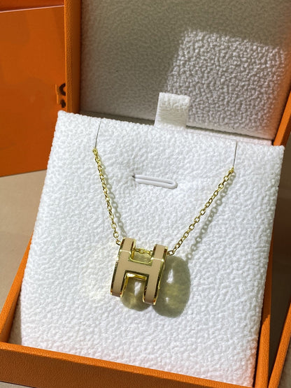 [LUXE NOBLE]HM CLIC YELLOW ENAMEL GOLD NECKLACE
