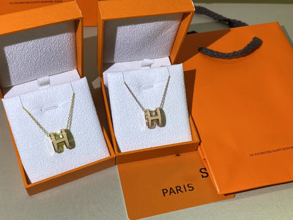 [LUXE NOBLE]HM CLIC YELLOW ENAMEL GOLD NECKLACE