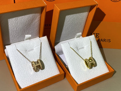[LUXE NOBLE]HM CLIC YELLOW ENAMEL GOLD NECKLACE