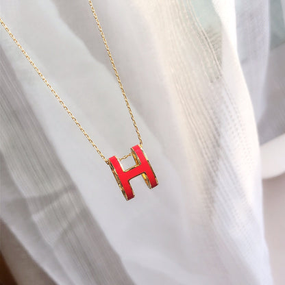 [LUXE NOBLE]HM CLIC RED ENAMEL GOLD NECKLACE