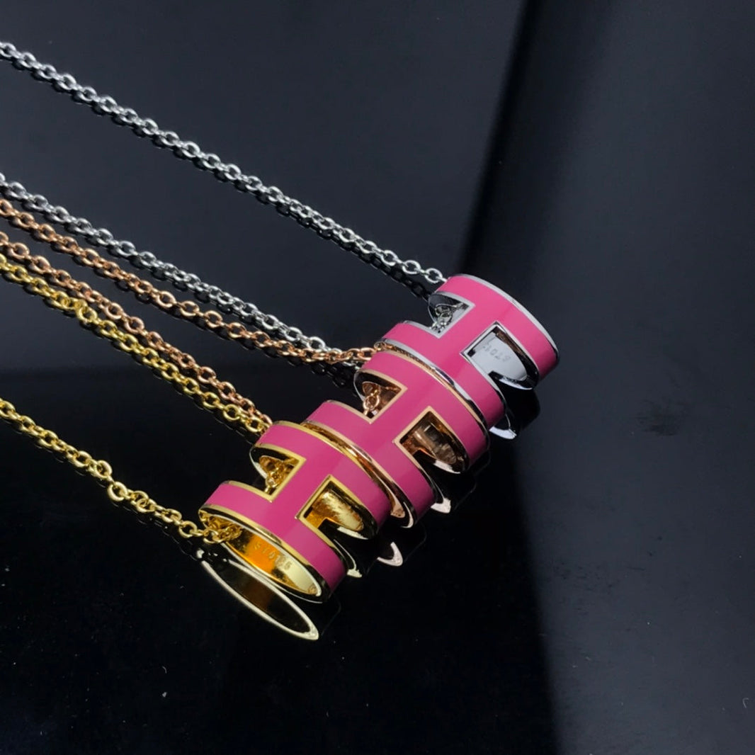 [LUXE NOBLE]H NECKLACE PINK