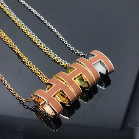 [LUXE NOBLE]H NECKLACE BROWN