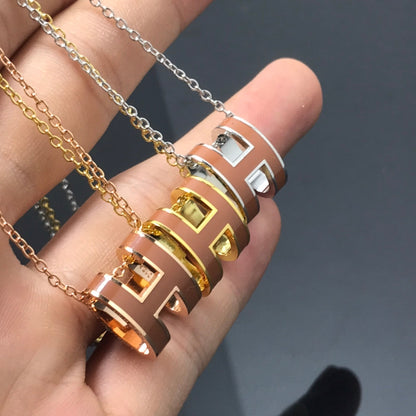 [LUXE NOBLE]H NECKLACE BROWN