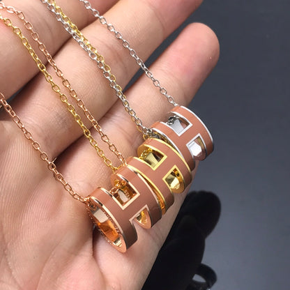 [LUXE NOBLE]H NECKLACE BROWN