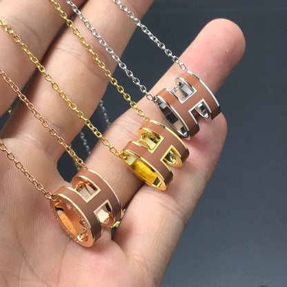 [LUXE NOBLE]H NECKLACE BROWN