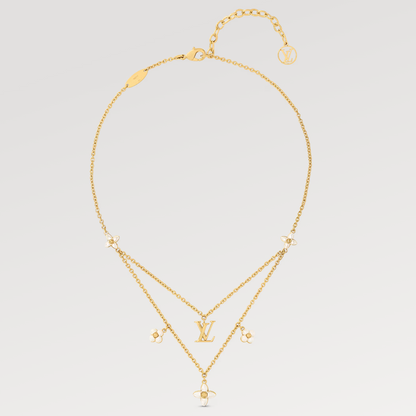 [LUXE NOBLE]FLOWERGRAM GOLD MOP DOUBLE ROW NECKLACE