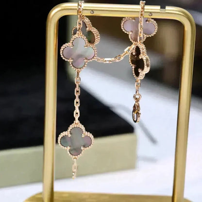 [LUXE NOBLE] CLOVER 5 MOTIF GRAY MOP BRACELET COLLECTION