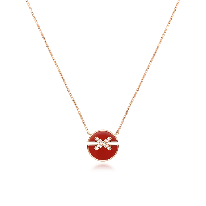 [LUXE NOBLE]JEUX DE ROSE GOLD DIAMOND NECKLACE