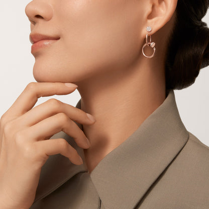 [Luxe Jewelry]JUSTE HALF DIAMOND DOUBLE EARRINGS