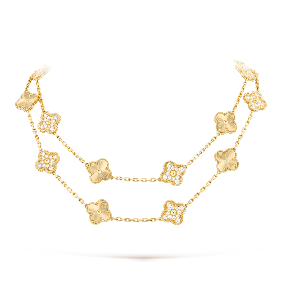 [LUXE NOBLE]CLOVER 20 MOTIFS LASER DIAMOND NECKLACE