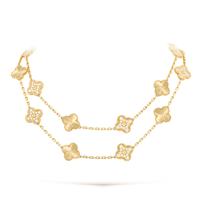 [LUXE NOBLE]CLOVER 20 MOTIFS LASER DIAMOND NECKLACE