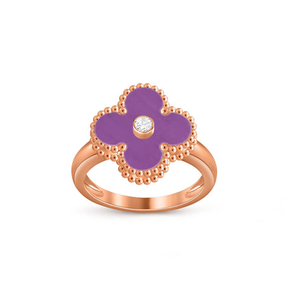 [LUXE NOBLE]CLOVER DIAMOND RING ROSE GOLD COLLECTION