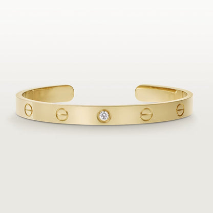 [LUXE NOBLE]LOVE BRACELET 6.1MM 1 DIAMOND OPEN CUFF