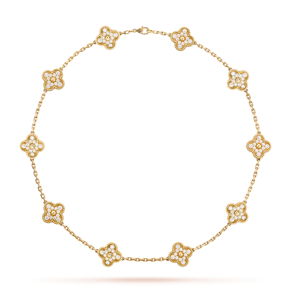 [LUXE NOBLE]CLOVER 10 MOTIFS DIAMOND NECKLACE