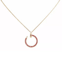 [Luxe Jewelry]JUSTE NECKLACE RED FULL DIAMONDS