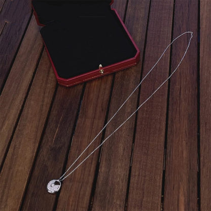 [LUXE NOBLE] Amulett-Halskette aus Silber mit Diamanten