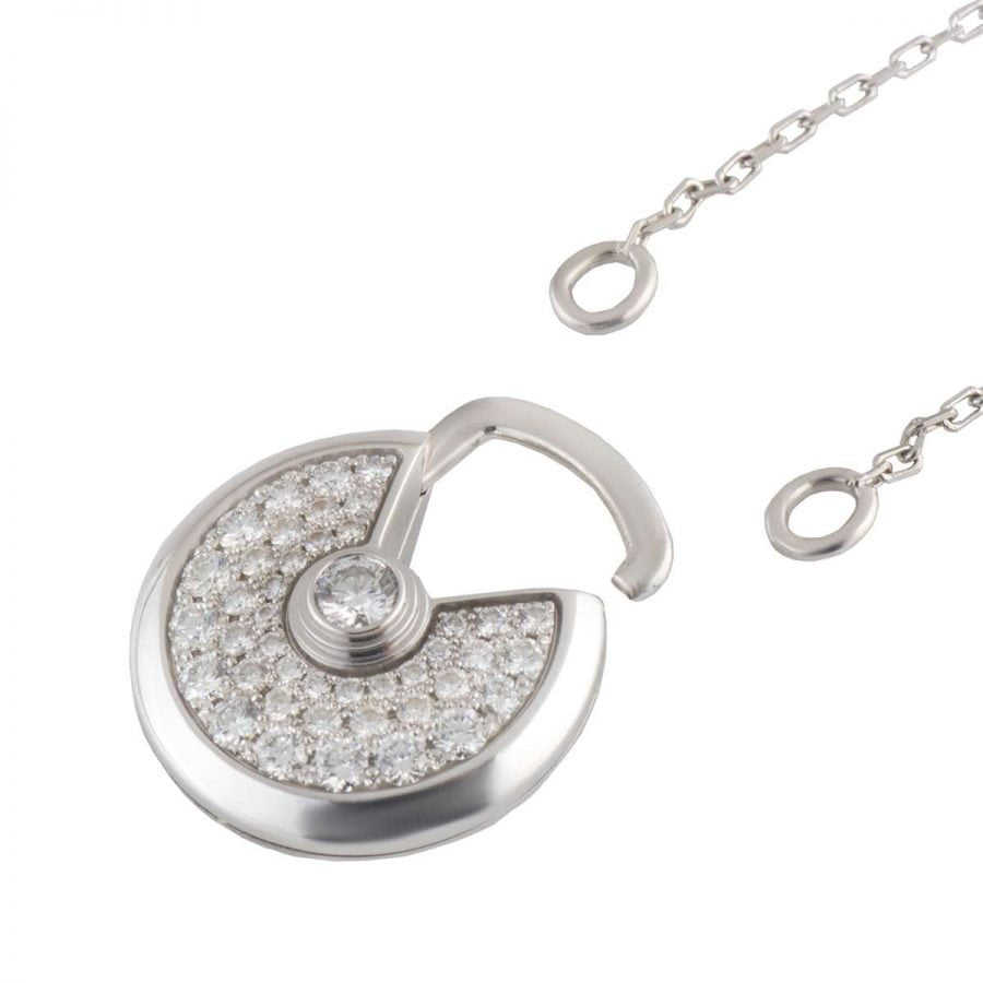 [LUXE NOBLE]AMULETTE SILVER FULL DIAMOND NECKLACE
