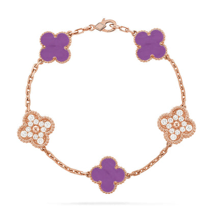 [LUXE NOBLE] CLOVER 5 MOTIF VIOLET BRACELET COLLECTION