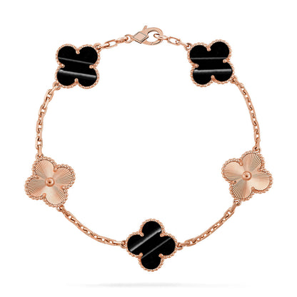 [LUXE NOBLE] CLOVER 5 MOTIF PULSAR STONE BRACELET COLLECTION