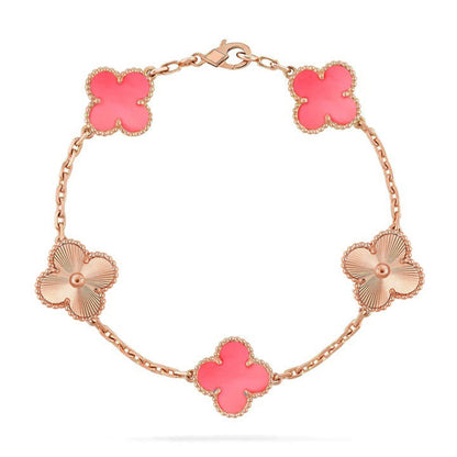 [LUXE NOBLE] CLOVER 5 MOTIFS  PINK MOP BRACELET COLLECTION