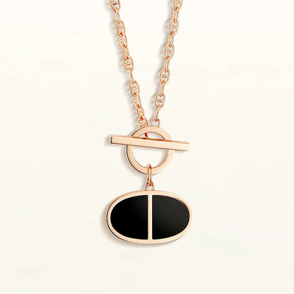 [LUXE NOBLE]CHAINE VERSO BLACK CERAMIC NECKLACE