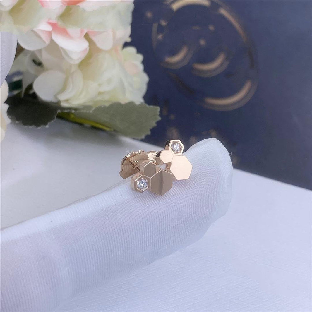 [LUXE NOBLE]BEE LOVE PINK GOLD DIAMOND EARRINGS